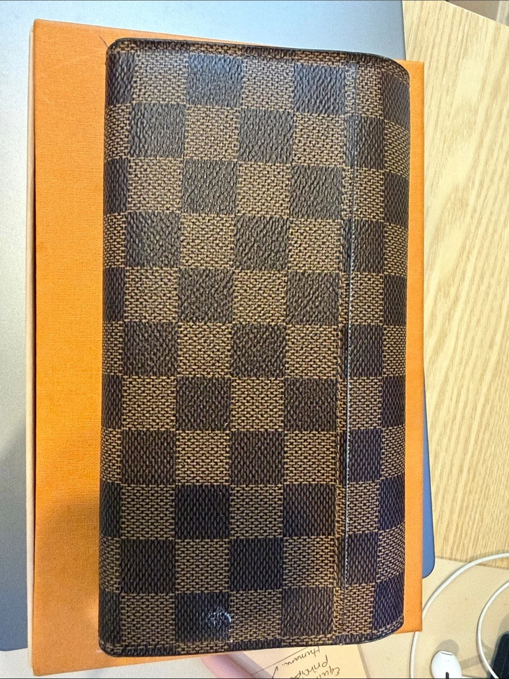 Louis Vuitton Sarah Wallet Damier Ebene Brown